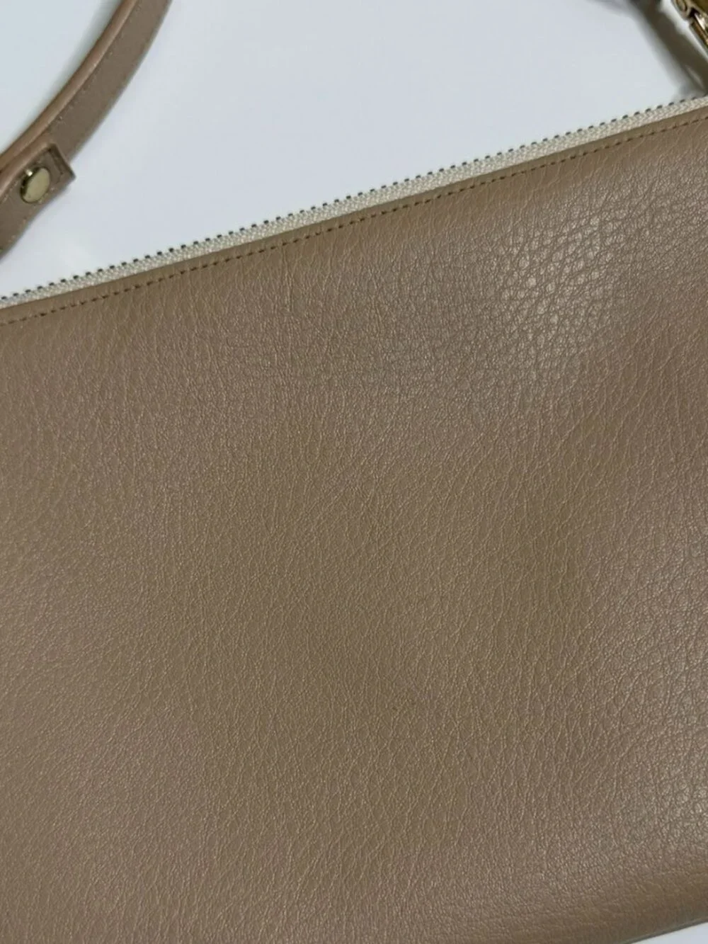 Cassic Tan Vegan Leather Wristlet/Convertible Crossbody Wallet - Modern Mackerie